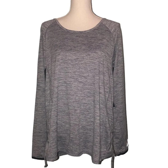 Free2b by Free Country Sz 2X Women's Heather & Black Athletic Long Sleeve Top - Picture 1 of 6